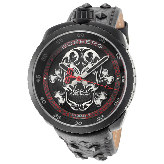 Front view of Bomberg Skull Badass Men's Automatic Watch BS45APBA-039-1-3