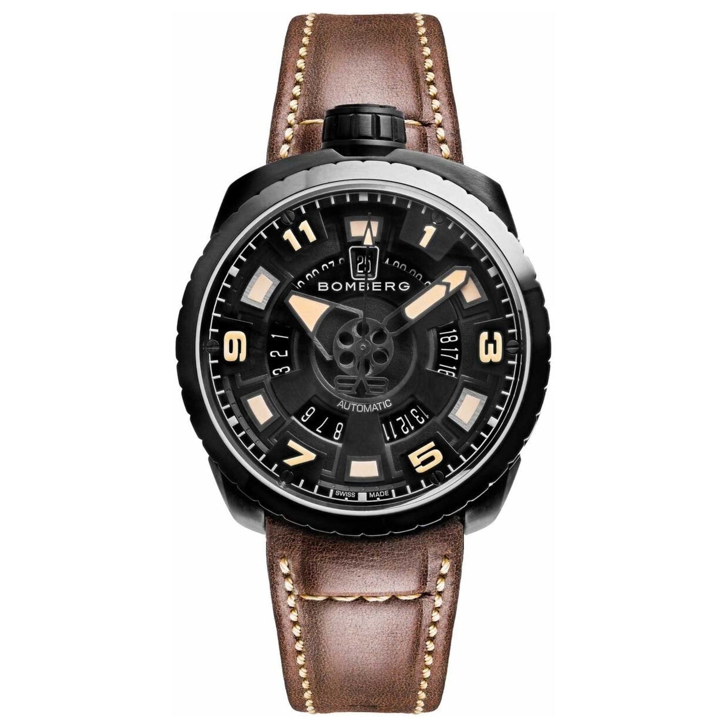 Front view of Bomberg Bolt-68 Men's Automatic Watch BS45APBA-045-4-3