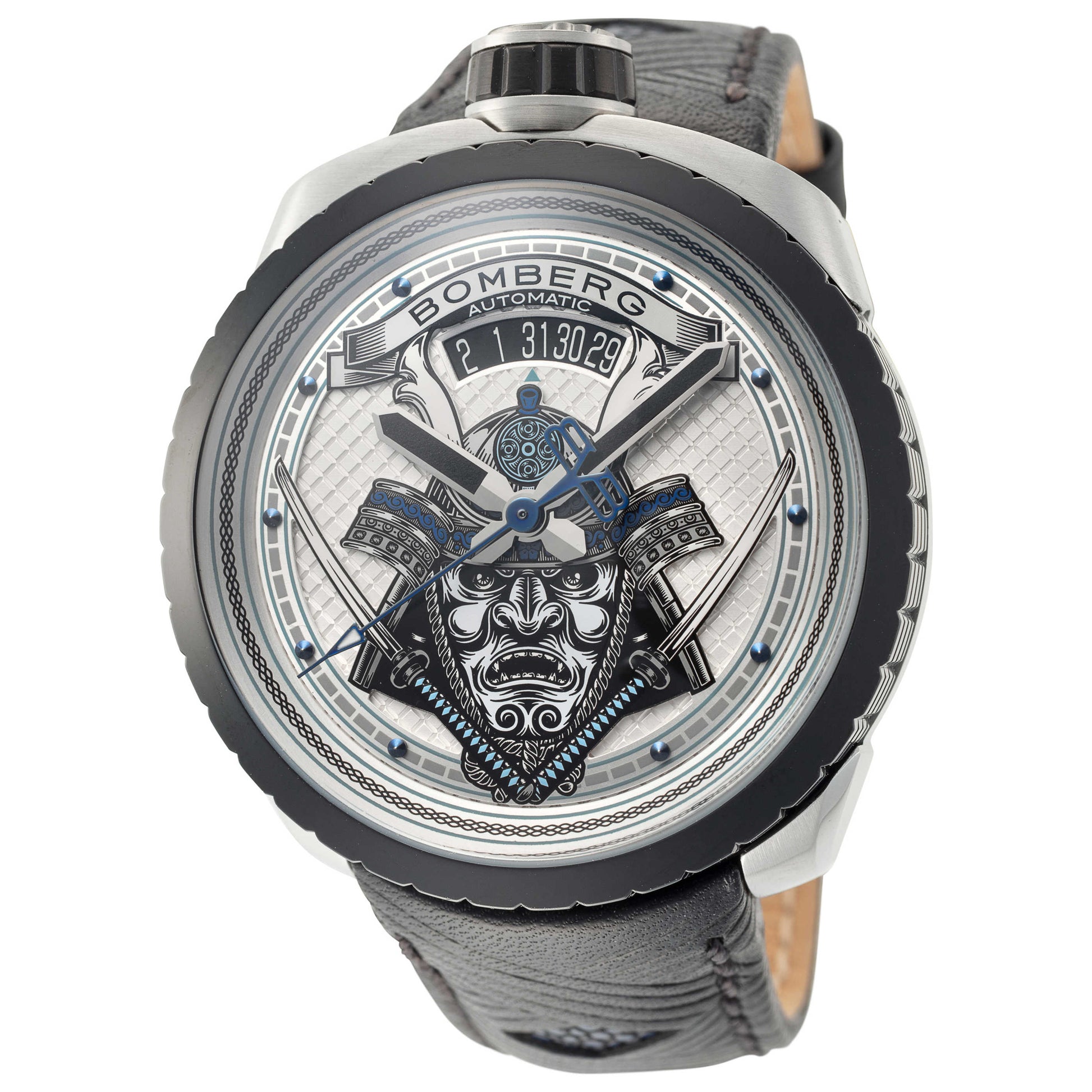 Front view of Bomberg Samurai Men's Automatic Watch BS45ASP-036-3