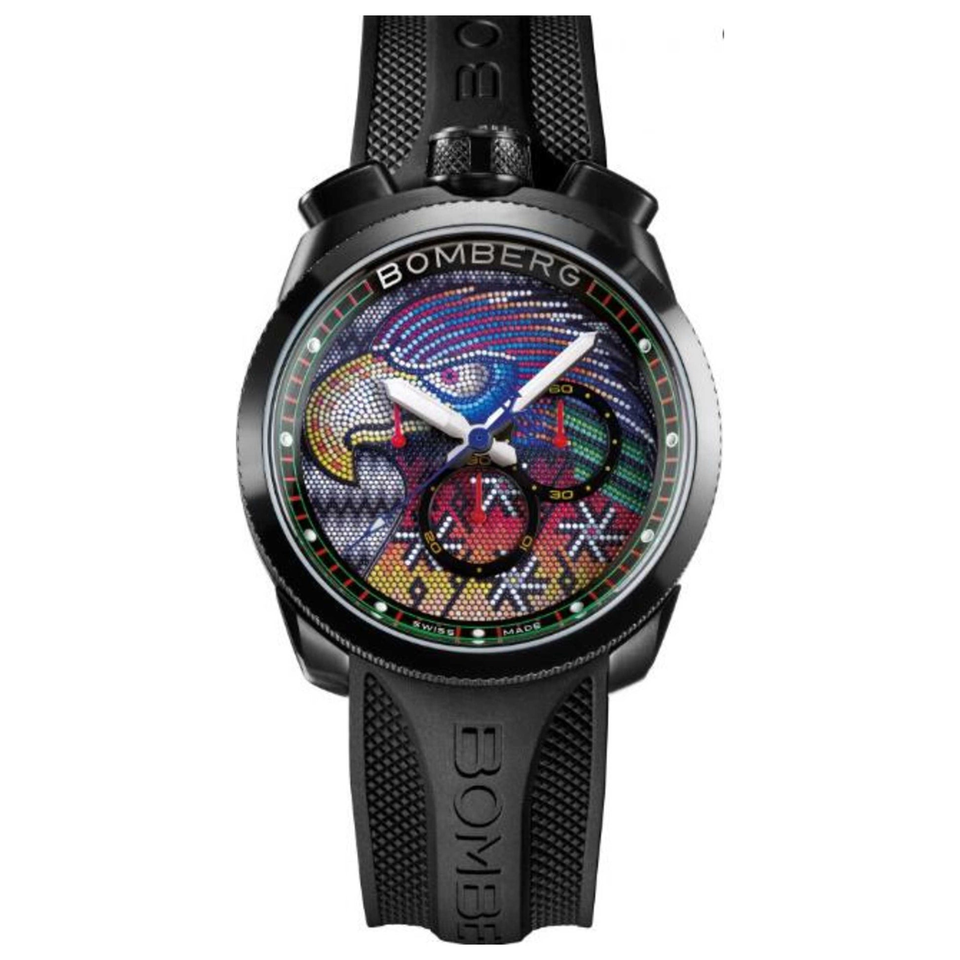 Front view of Bomberg BOLT-68 Men's Quartz Watch BS45CHPBA-EGP-4-3