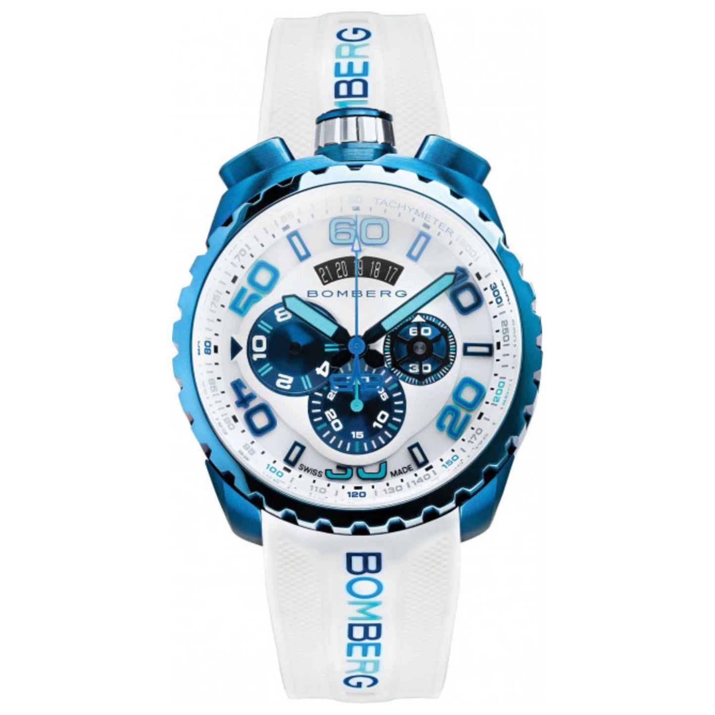 Front view of Bomberg BOLT-68 Men's Quartz Watch BS45CHPBL-049-2-3