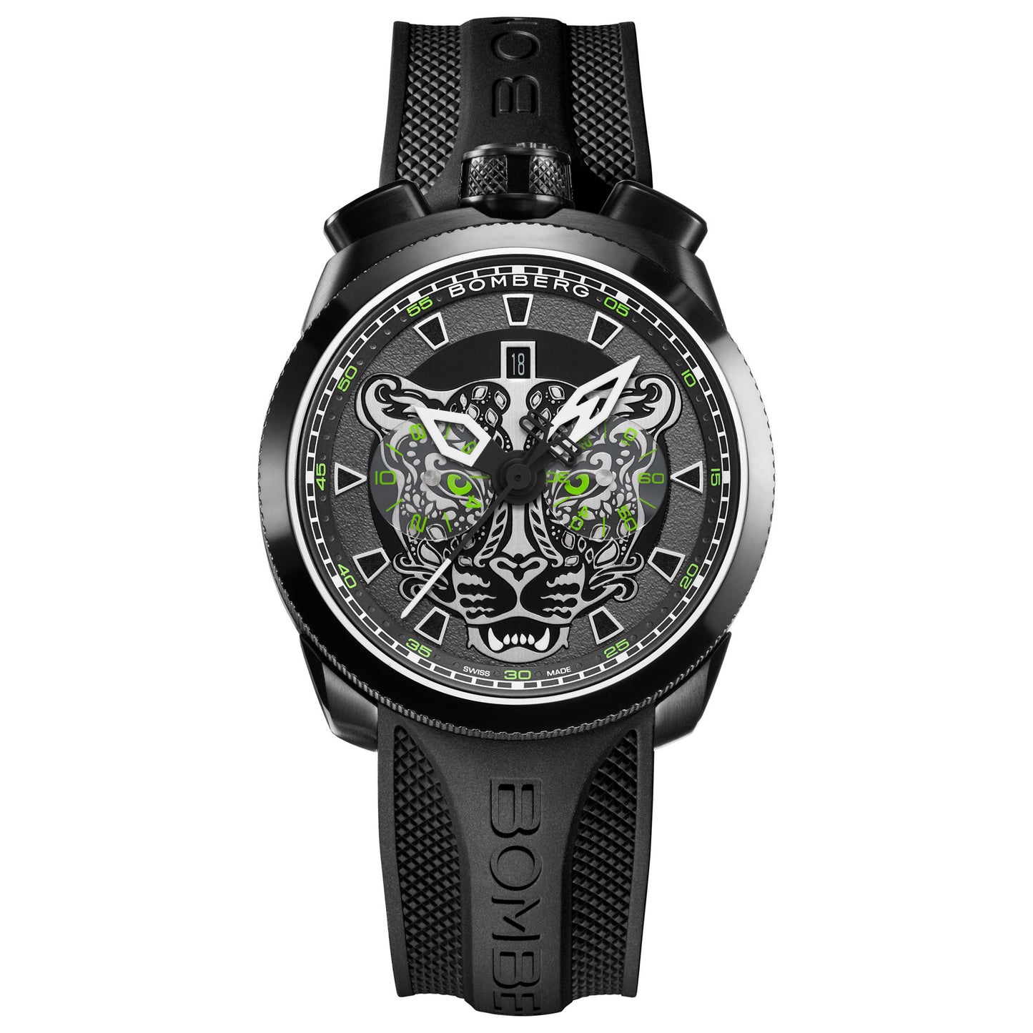 Front view of Bomberg BOLT-68 Men's Quartz Watch BS45CHPGM-JAG-1-3
