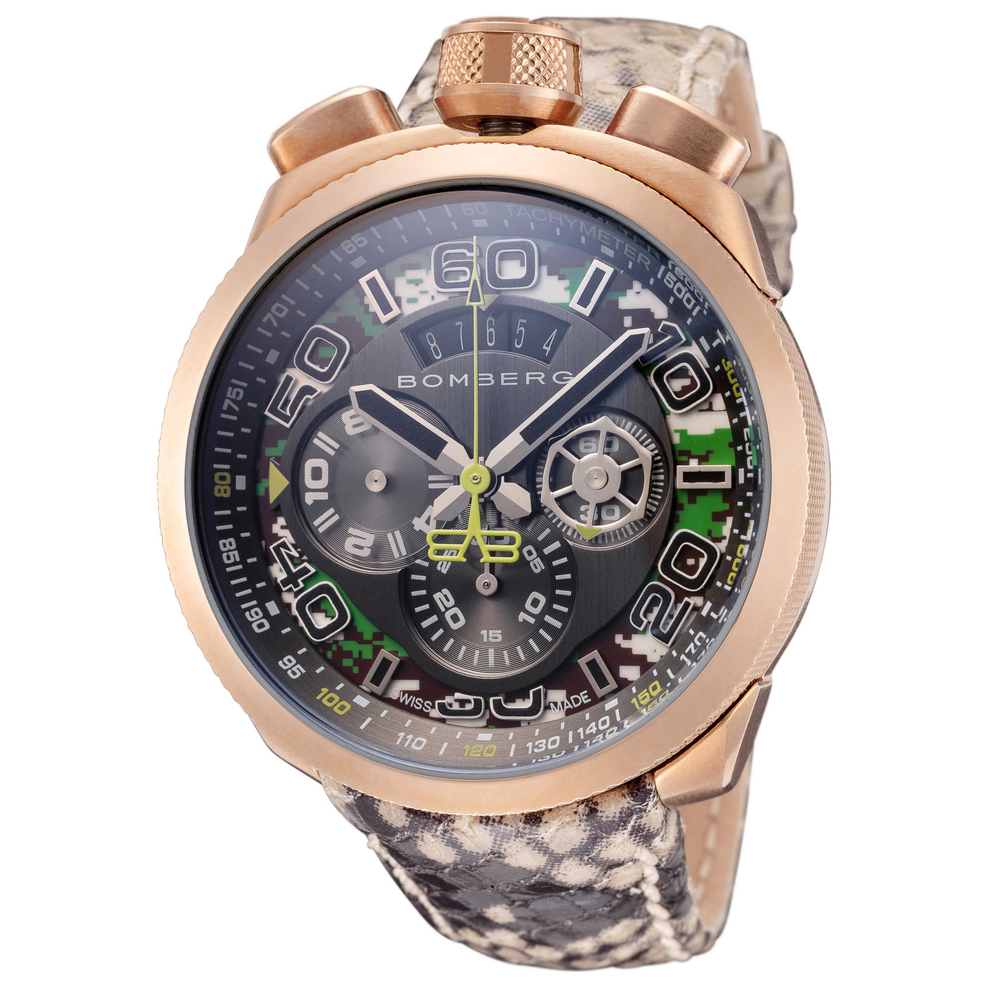 Front view of Bomberg Bolt-68 Men's Quartz Watch BS45CHPPK-048-3