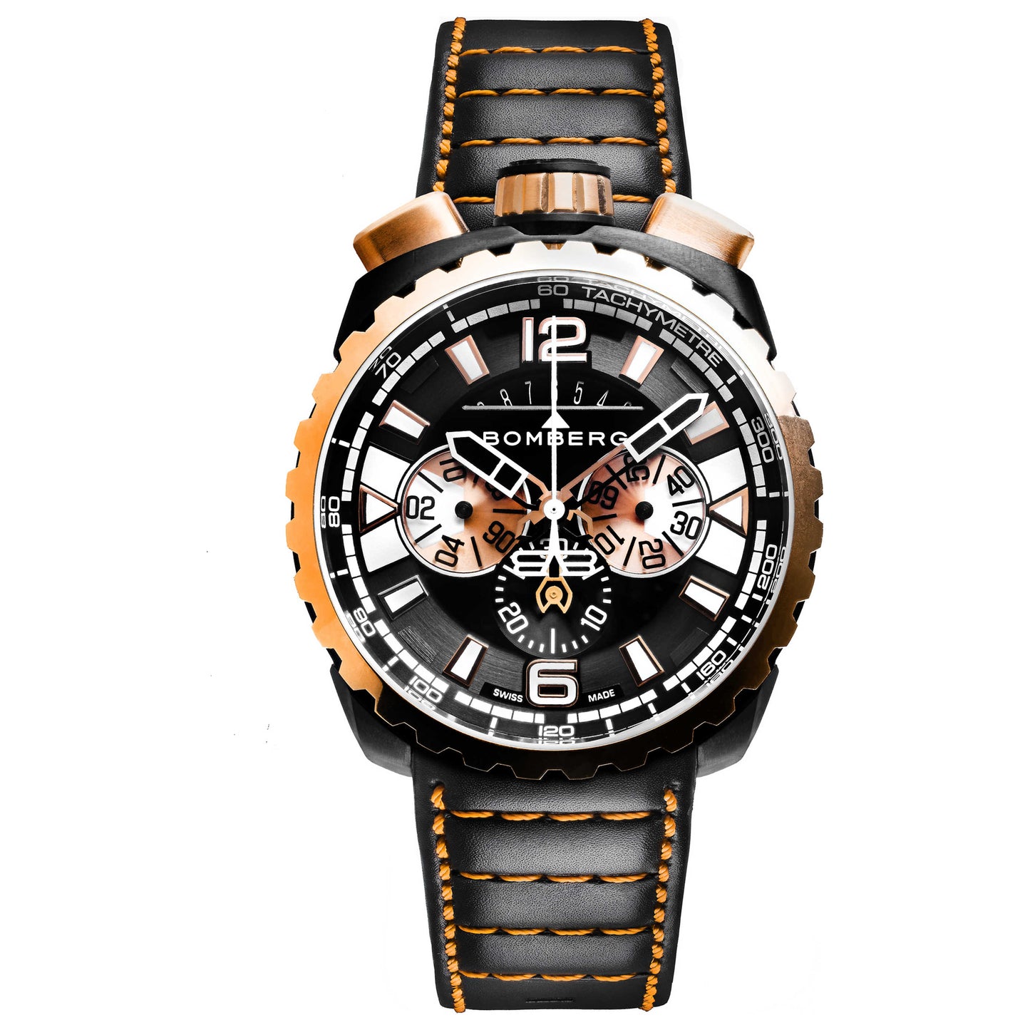 Front view of Bomberg Bolt-68 Men's Quartz Watch BS45CHPPKBA-050-1-3