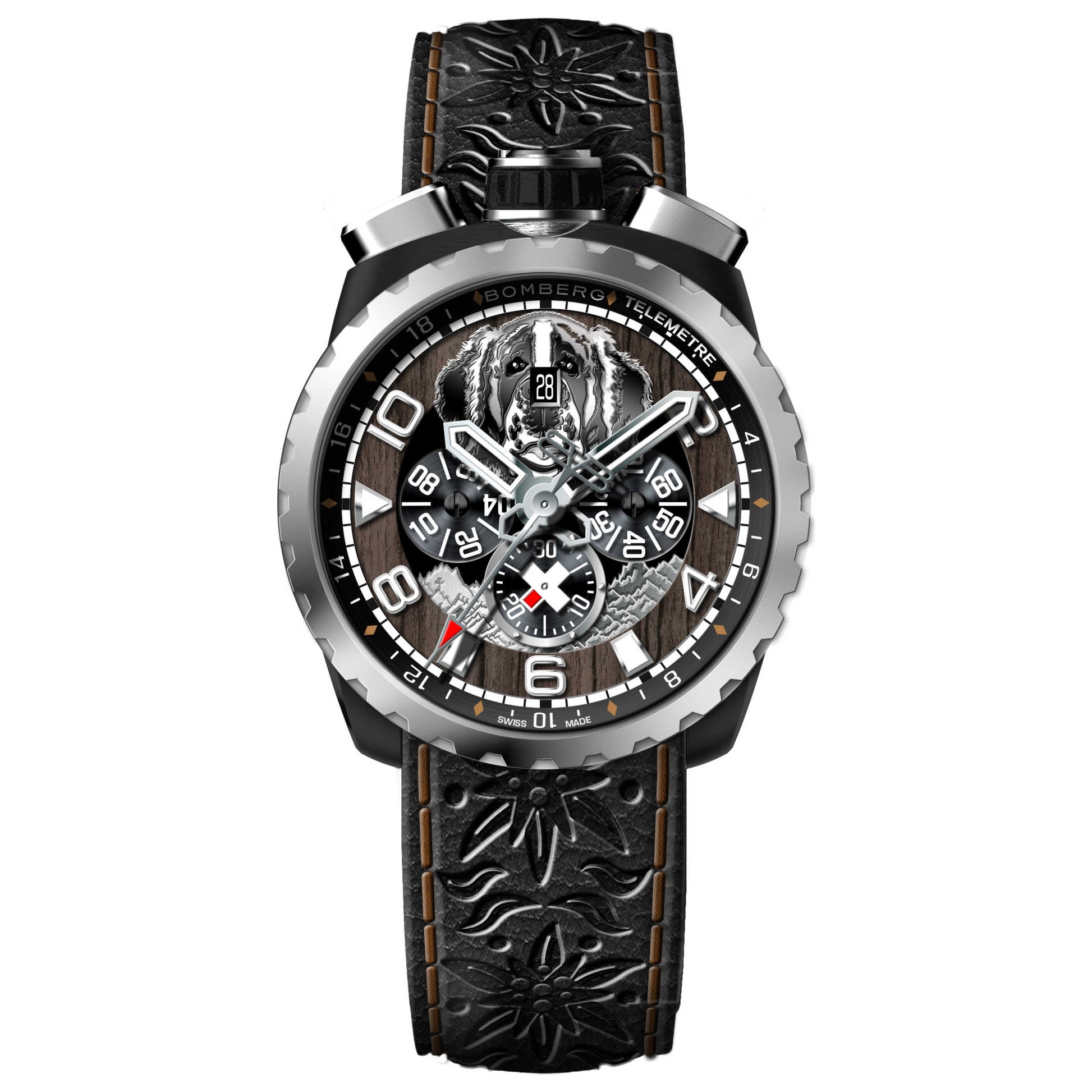Front view of Bomberg Bolt-68 Men's Quartz Watch BS45CHSP-055-3