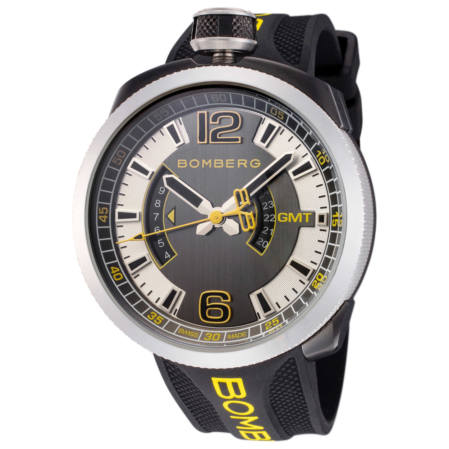Front view of Bomberg Bolt-70 Men's Quartz Watch BS45GMTSP-027-3