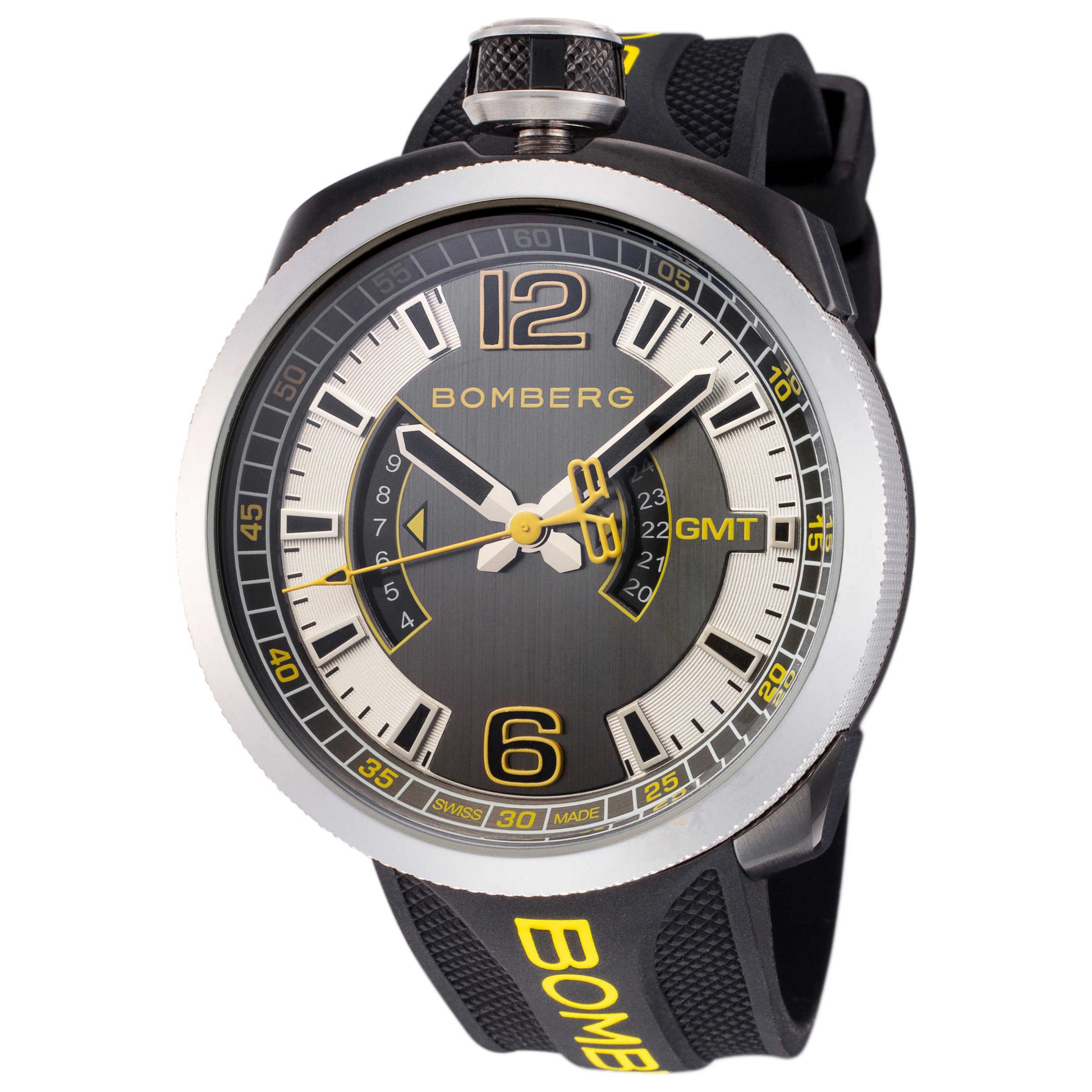 Front view of Bomberg Bolt-70 Men's Quartz Watch BS45GMTSP-027-3