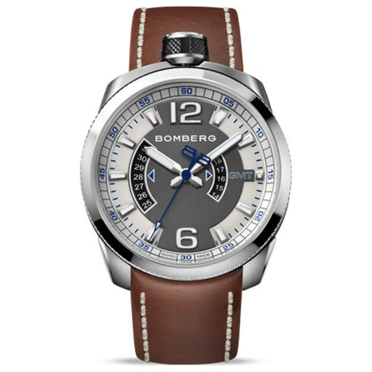 Front view of Bomberg BOLT-68 Men's Quartz Watch BS45GMTSS-001-3