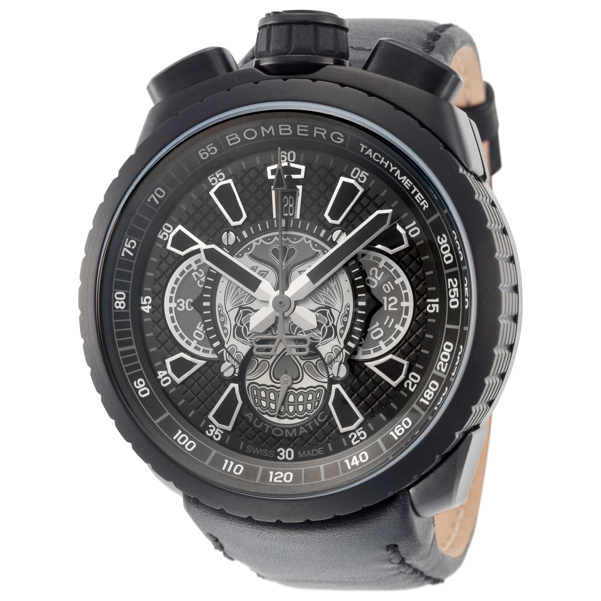 Front view of Bomberg Bolt-68 Men's Automatic Watch BS47CHAPBA-024-2-3