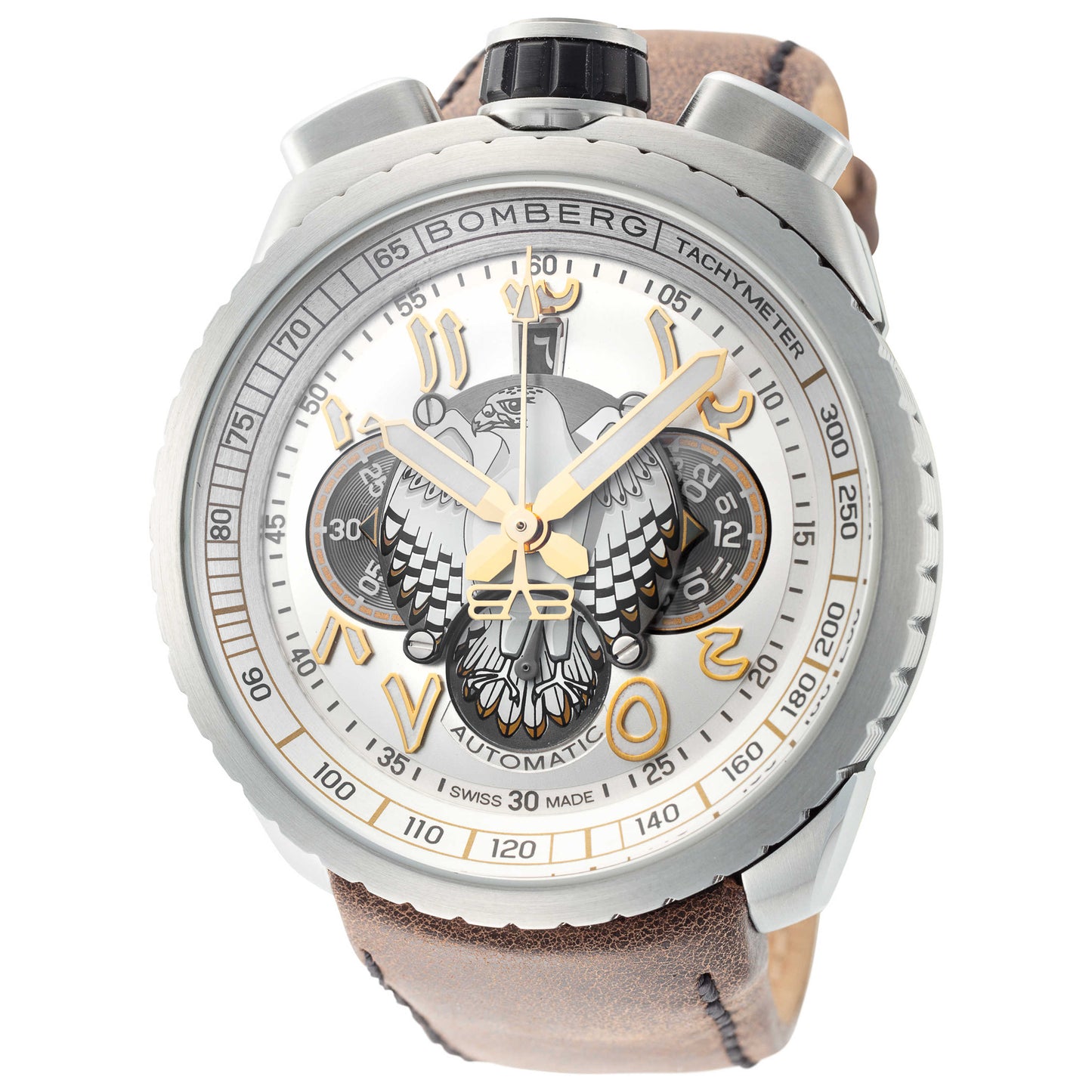 Front view of Bomberg Bolt-68 Men's Automatic Watch BS47CHASS-025-2-3