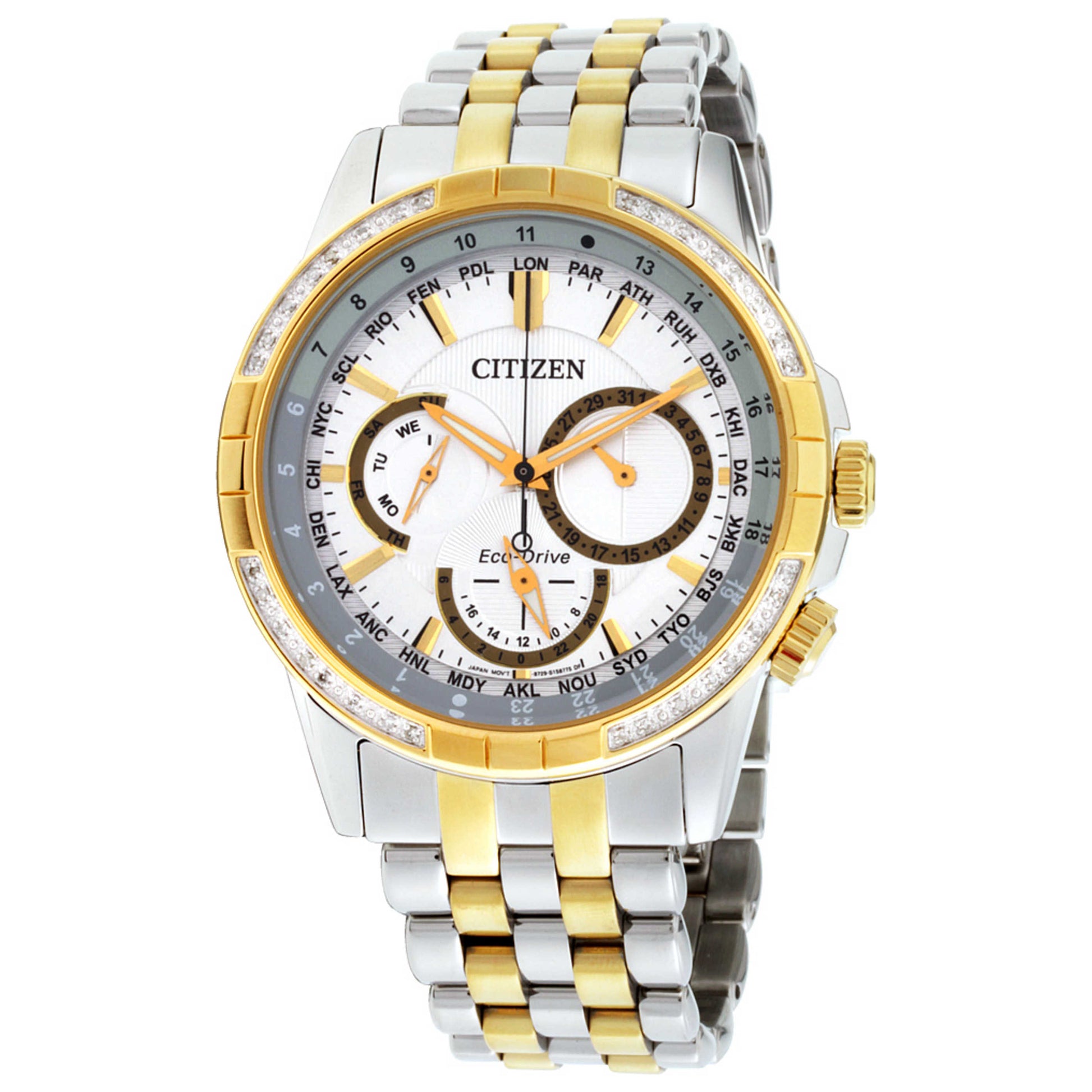 Front view of Citizen Calendrier Men's Solar Powered Quartz Eco-Drive Watch BU2084-51A