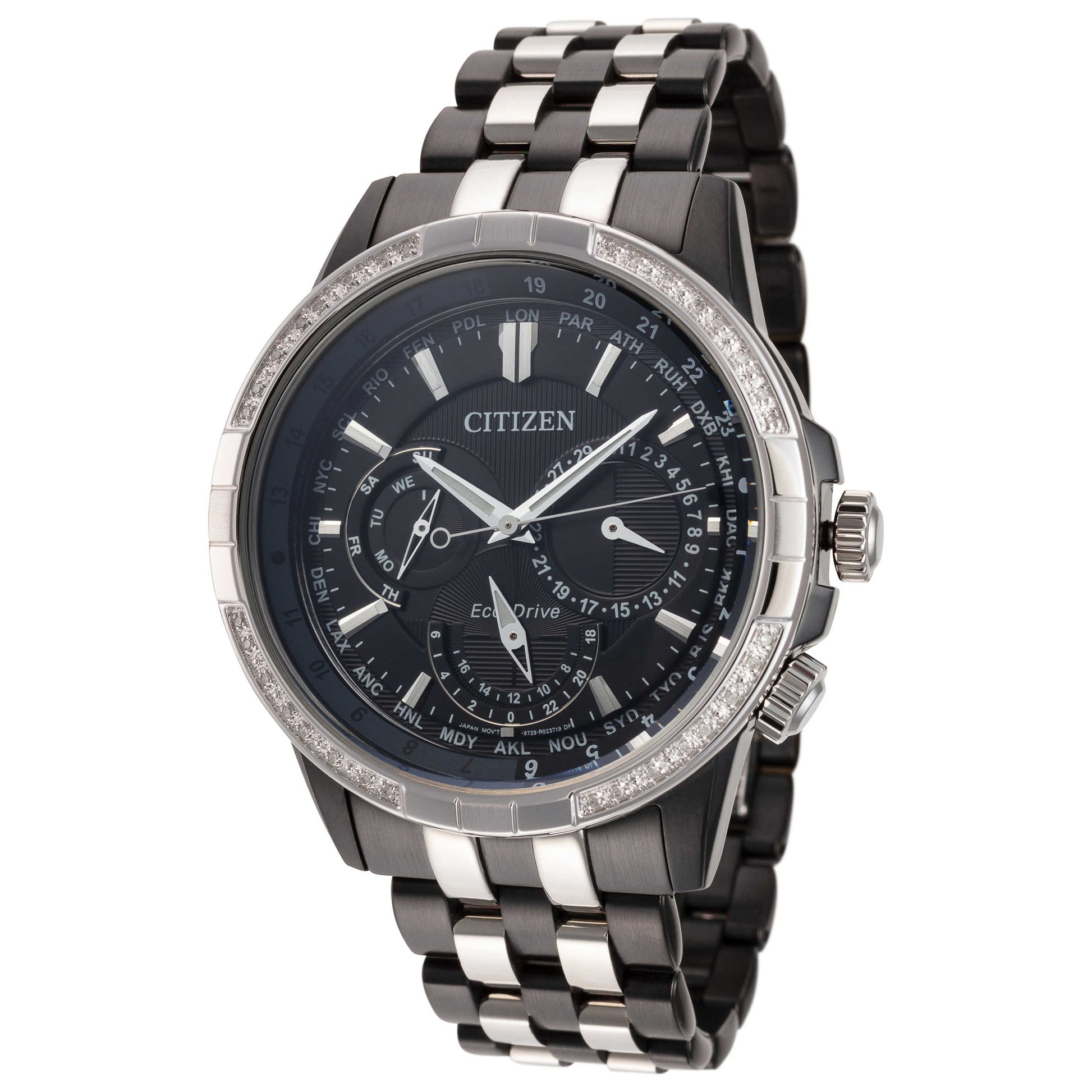 Front view of Citizen Calandrier Men's Solar Watch BU2088-50E