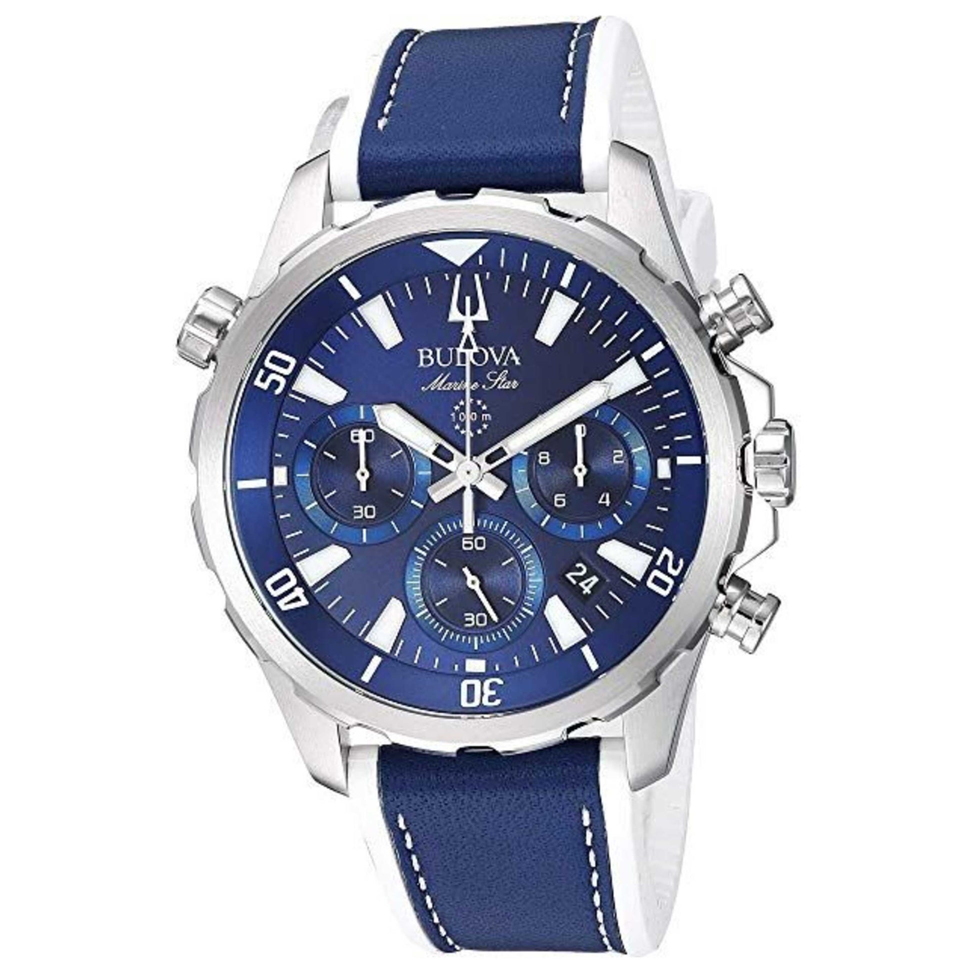 Front view of Bulova Marine Star Men's Quartz Watch BUL96B287
