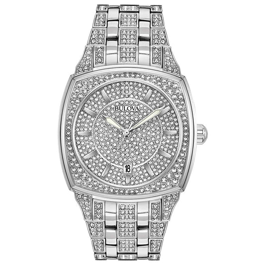 Front view of Bulova Crystal Men's Quartz Watch BUL96B296