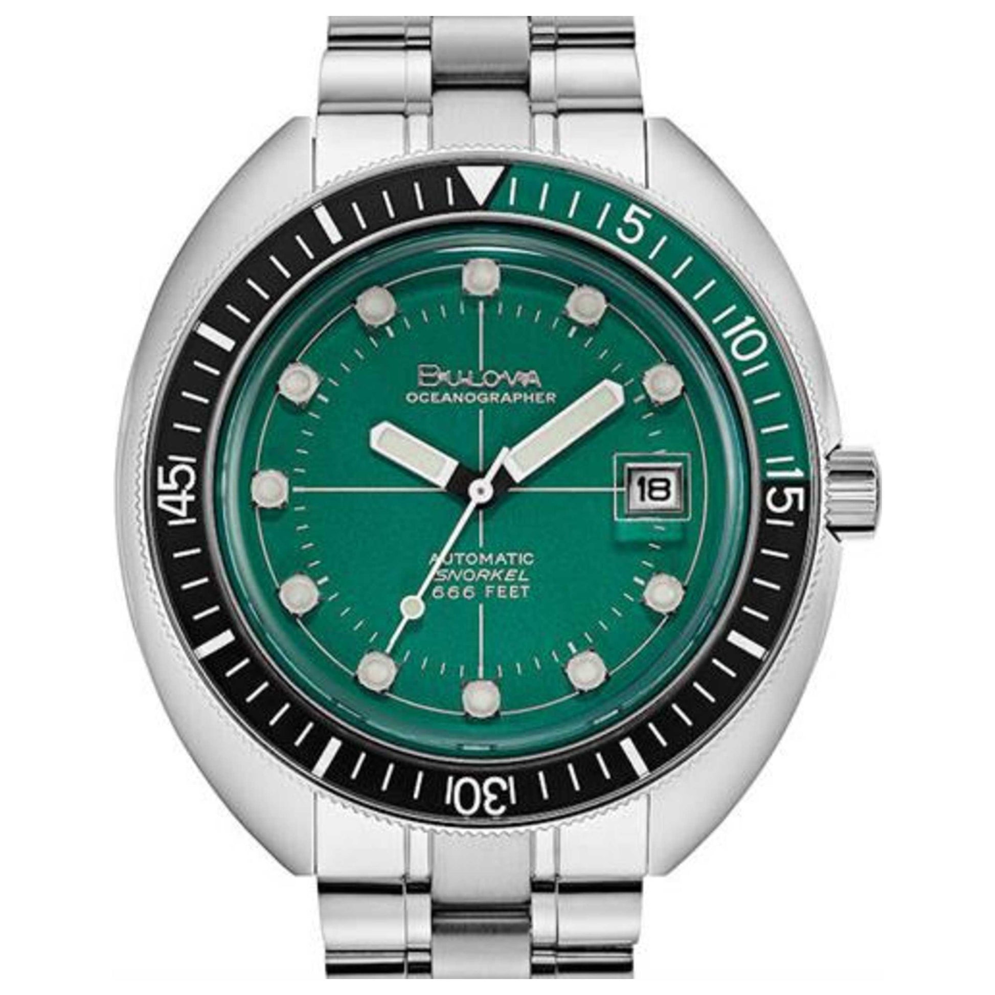 Front view of Bulova Oceanographer Men's Automatic Watch BUL96B322