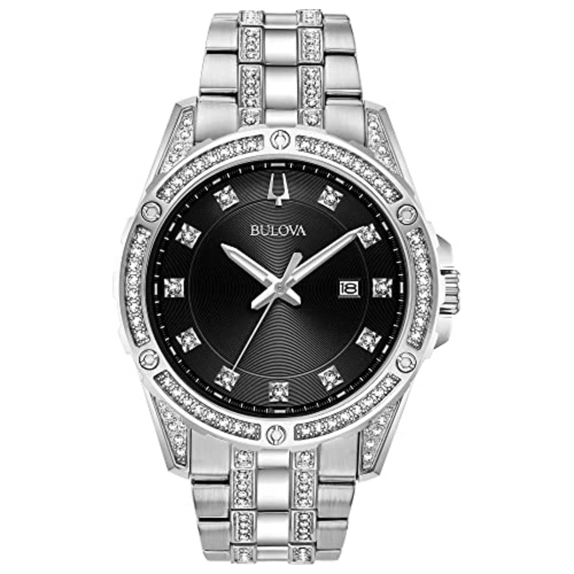 Front view of Bulova Crystal Men's Quartz Watch BUL96K104
