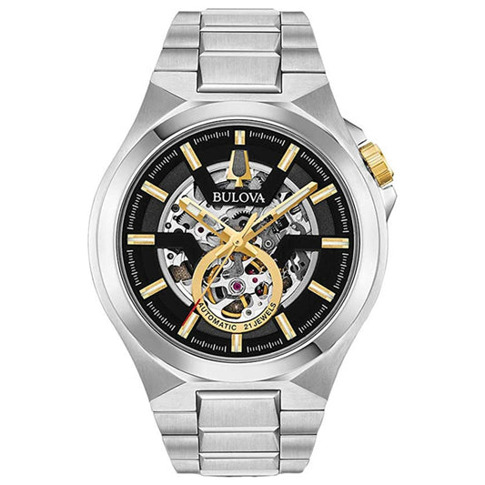 Front view of Bulova Maquina Men's Automatic Watch BUL98A224