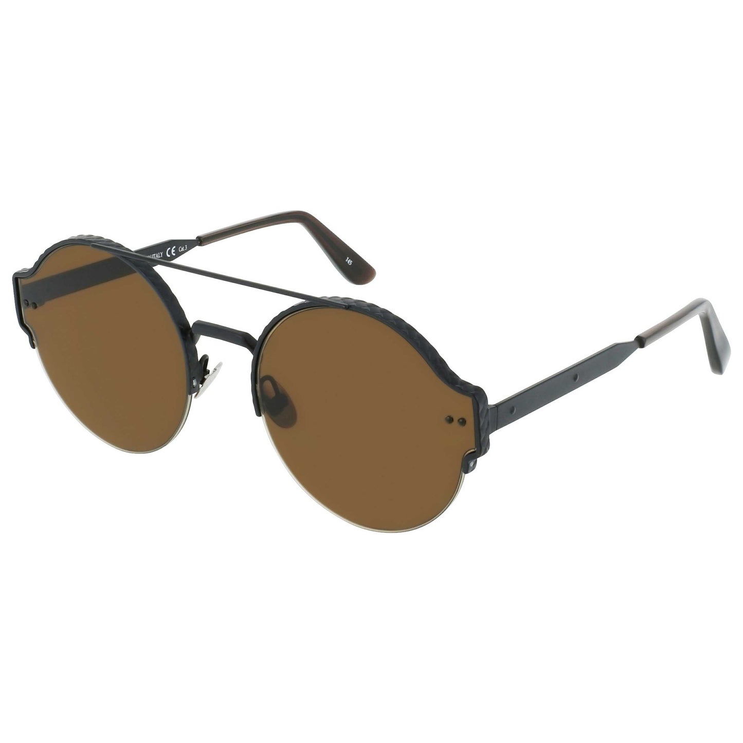 Front view of Bottega Veneta Novelty Unisex Sunglasses BV0013S-30000079-001