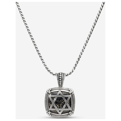 Front view of Konstantino Star Of David Pendant Men's Necklace C-MEKJ673-131-449