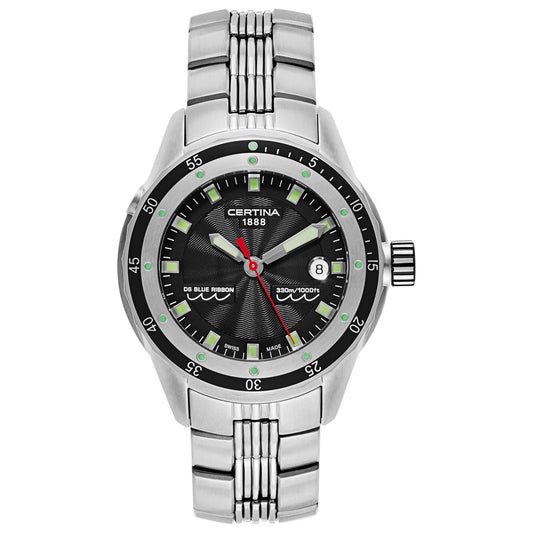 Front view of Certina DS Blue Ribbon Men's Swiss Quartz (Battery-Powered) Watch C007-410-11-051-00