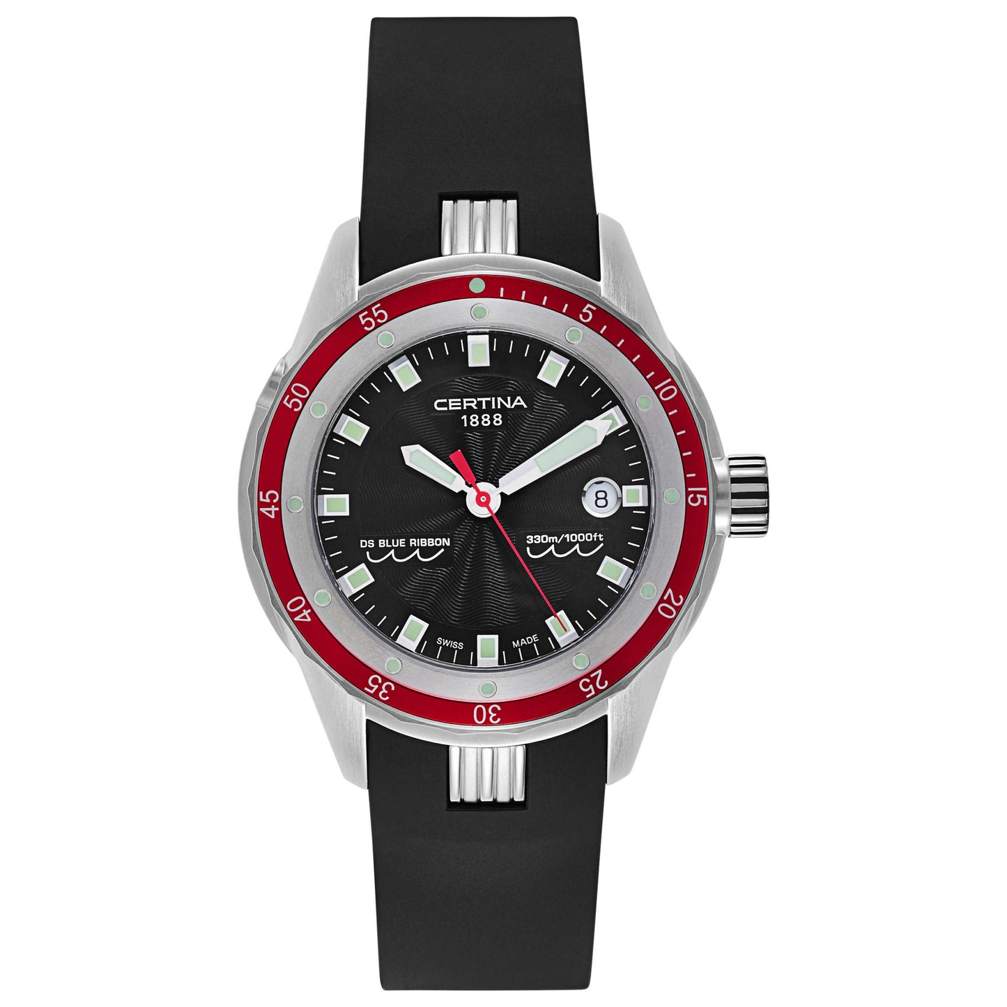 Front view of Certina DS Blue Ribbon Men's Swiss Quartz (Battery-Powered) Watch C007-410-17-051-00