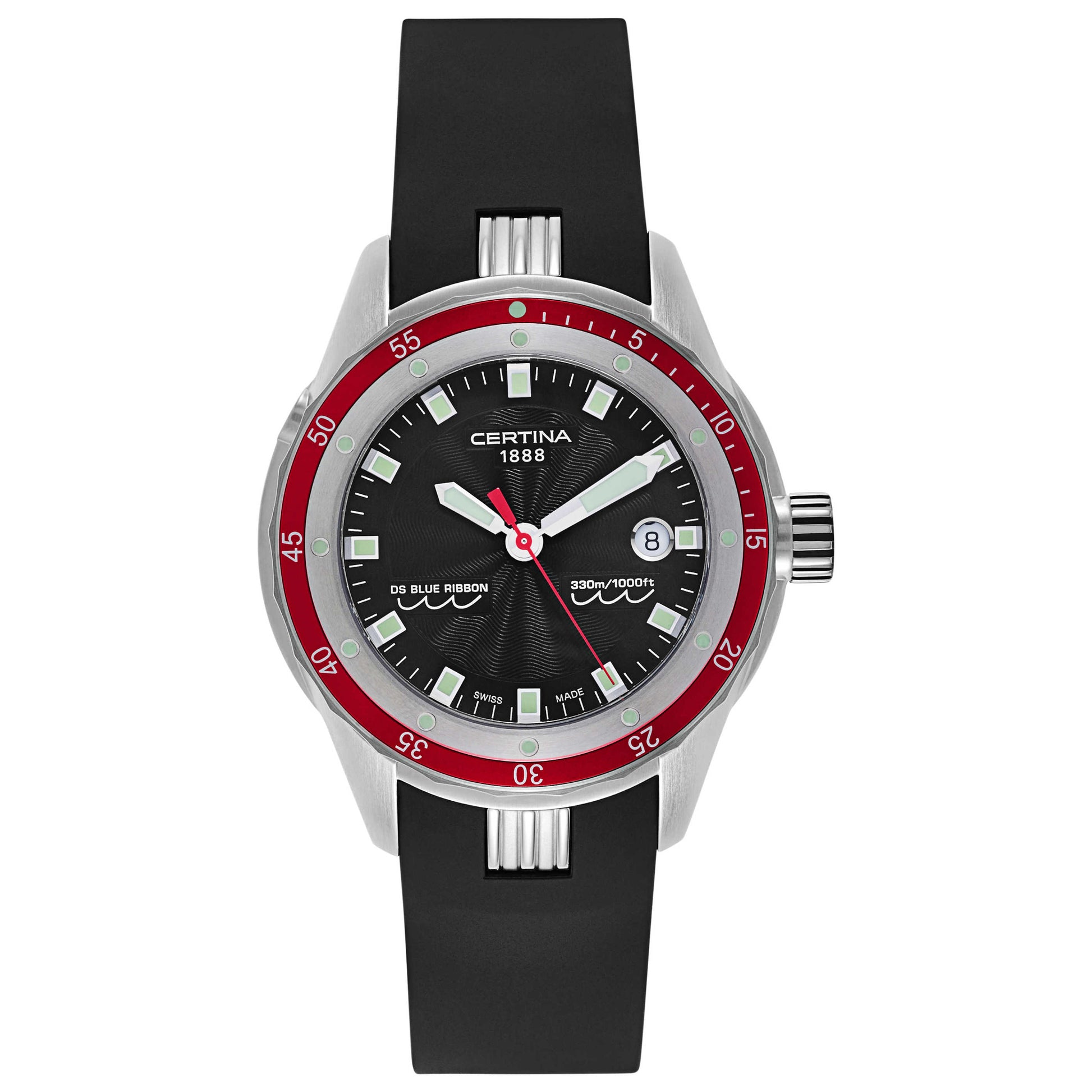 Front view of Certina DS Blue Ribbon Men's Swiss Quartz (Battery-Powered) Watch C007-410-17-051-00