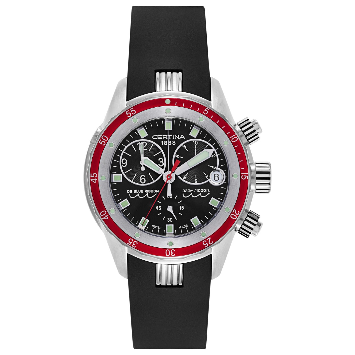 Front view of Certina DS Blue Ribbon Men's Swiss Quartz (Battery-Powered) Watch C007-417-17-051-00