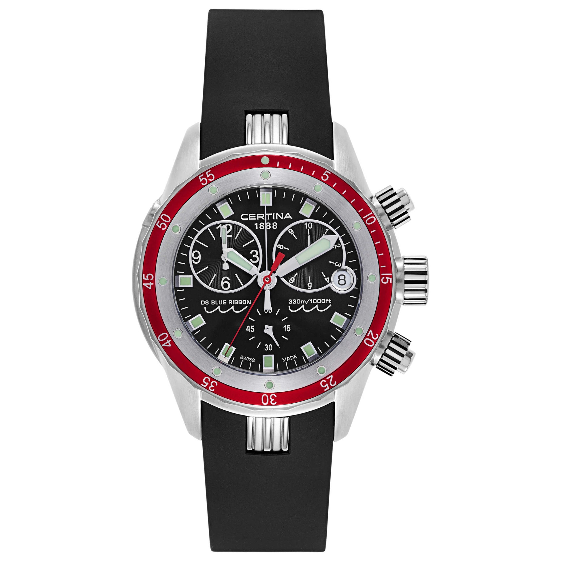 Front view of Certina DS Blue Ribbon Men's Swiss Quartz (Battery-Powered) Watch C007-417-17-051-00