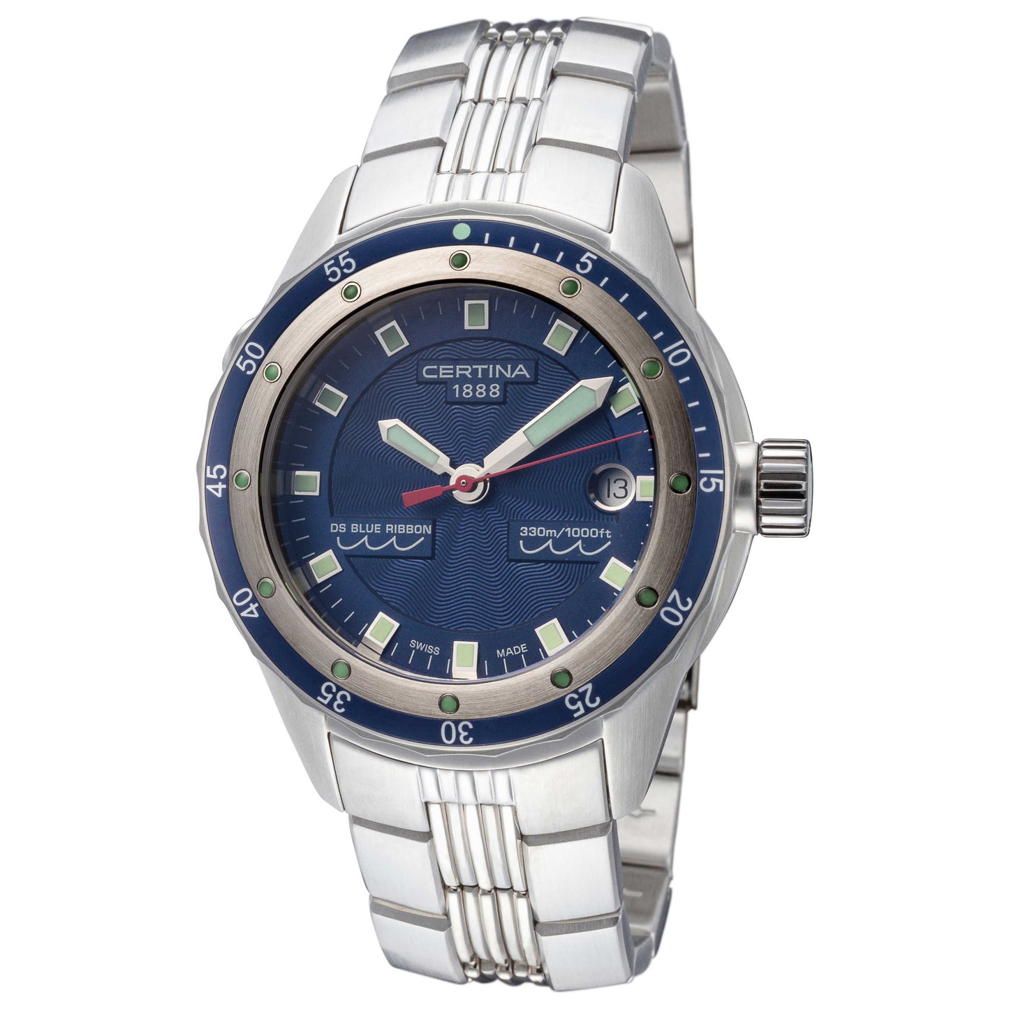 Front view of Certina DS Blue Ribbon Men's Quartz Watch C0074101104100