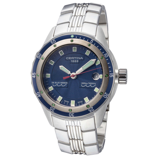 Front view of Certina DS Blue Ribbon Men's Quartz Watch C0074101104100