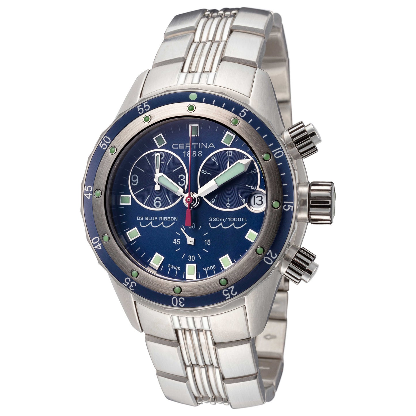 Front view of Certina DS Blue Ribbon Men's Quartz Watch C0074171104100