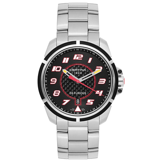 Front view of Certina DS Furious Men's Swiss Quartz (Battery-Powered) Watch C011-410-21-202-00