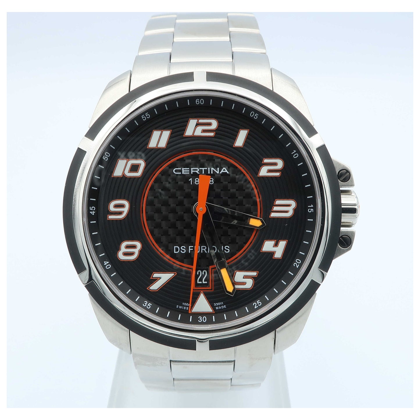 Front view of Certina DS Furious Men's Swiss Quartz (Battery-Powered) Watch C011-410-21-20200-SD