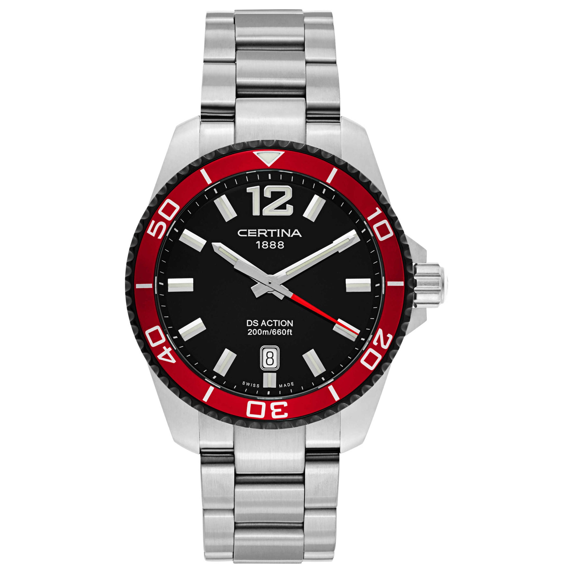 Front view of Certina DS Action Men's Swiss Quartz (Battery-Powered) Watch C013-410-21-057-00