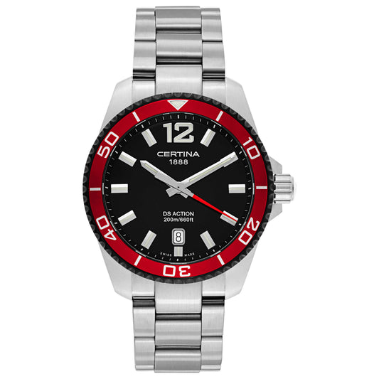 Front view of Certina DS Action Men's Swiss Quartz (Battery-Powered) Watch C013-410-21-057-00