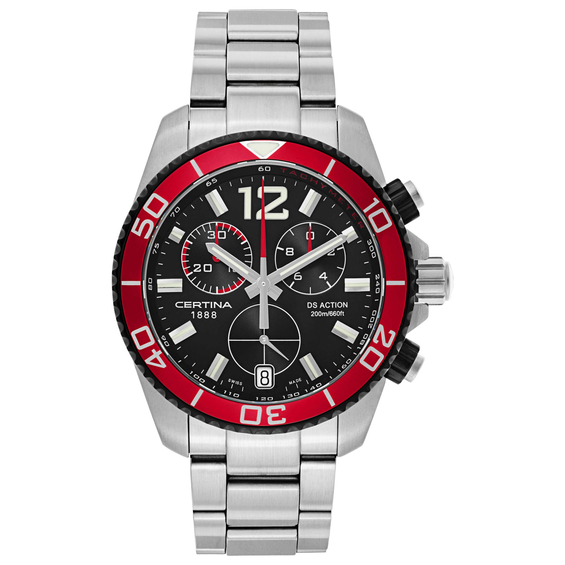 Front view of Certina DS Action Men's Swiss Quartz (Battery-Powered) Watch C013-417-21-057-00