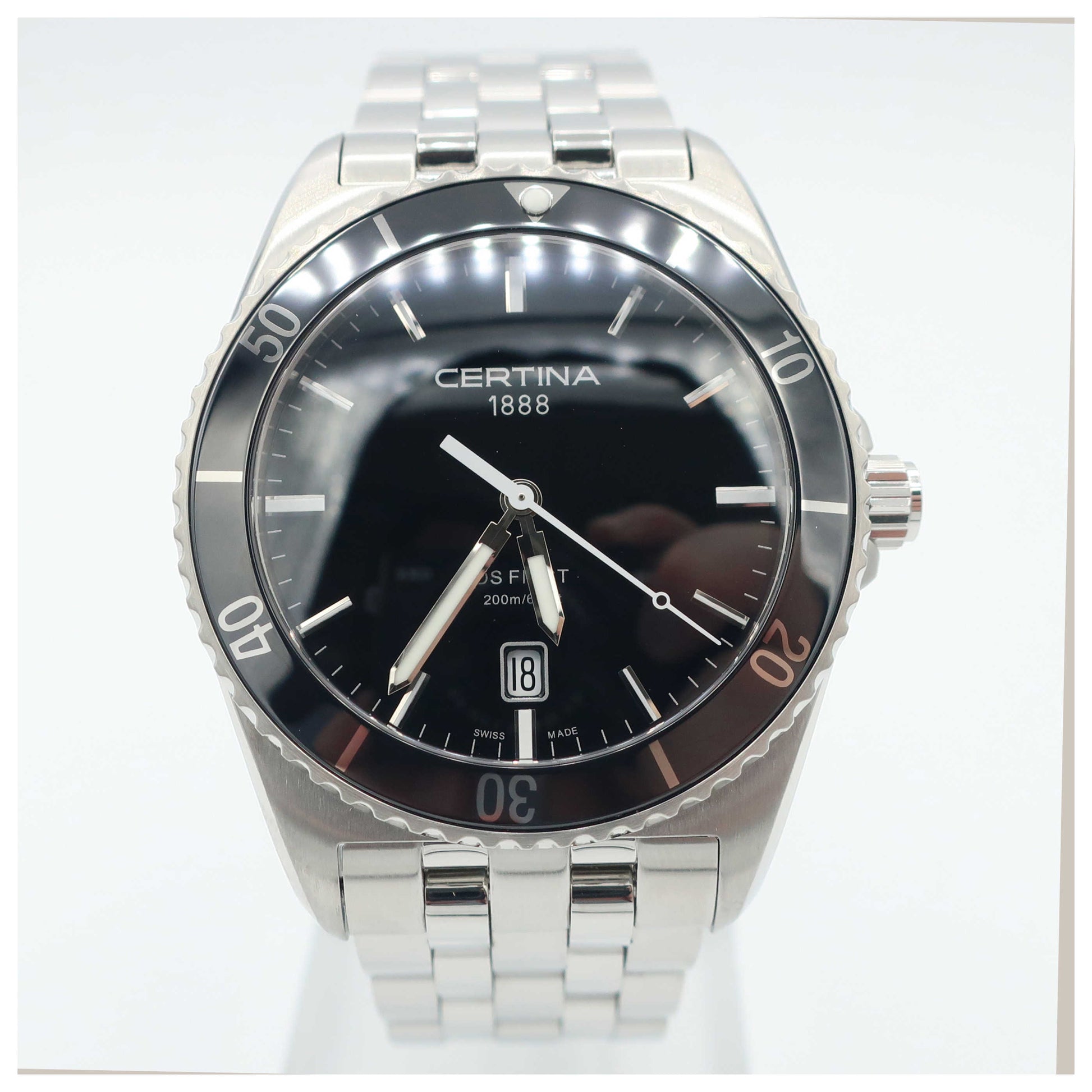 Front view of Certina DS First Men's Swiss Quartz (Battery-Powered) Watch C014-410-11-05100-SD