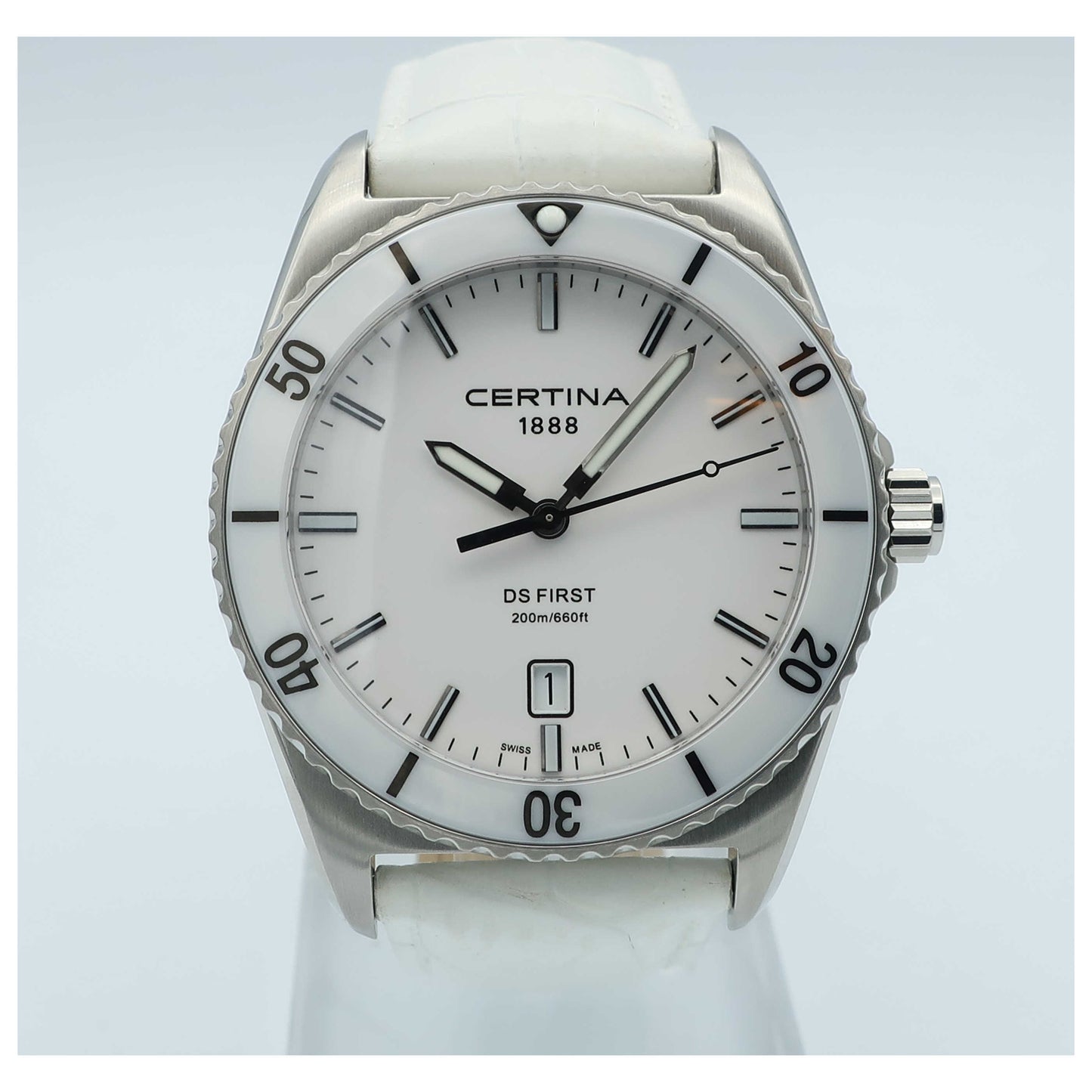 Front view of Certina DS First Men's Swiss Quartz (Battery-Powered) Watch C014-410-16-01100-SD