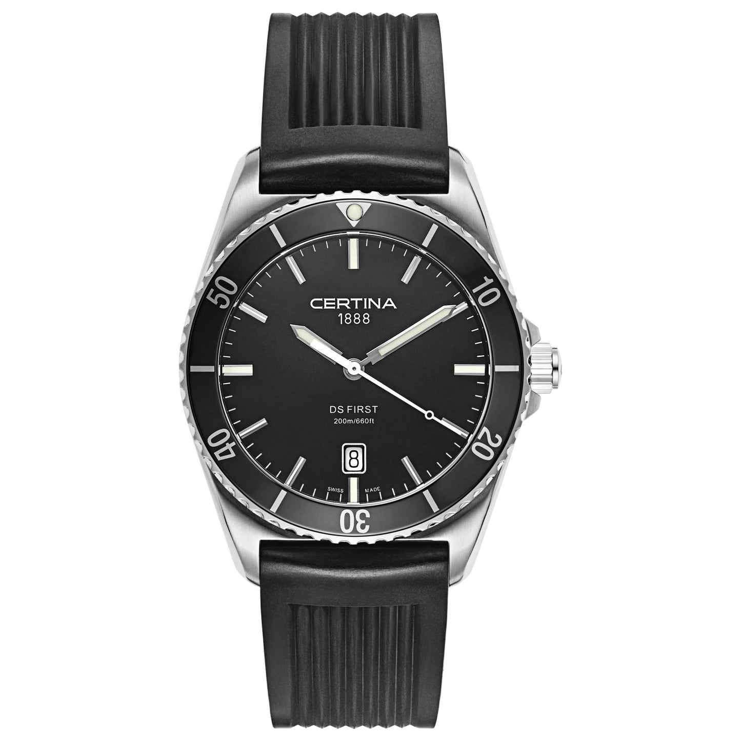 Front view of Certina DS First Men's Swiss Quartz (Battery-Powered) Watch C014-410-17-051-00