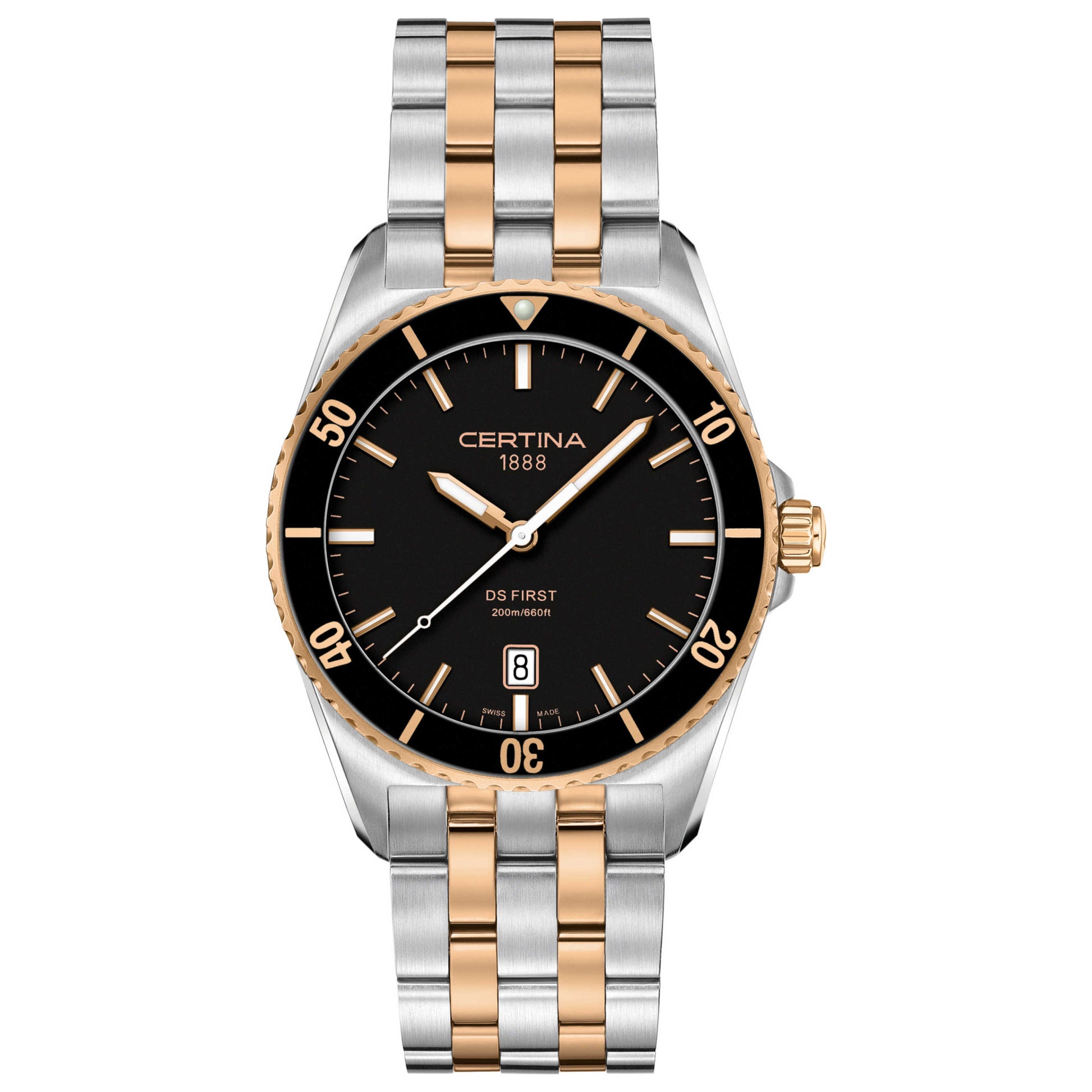 Front view of Certina DS First Men's Swiss Quartz (Battery-Powered) Watch C014-410-22-051-00