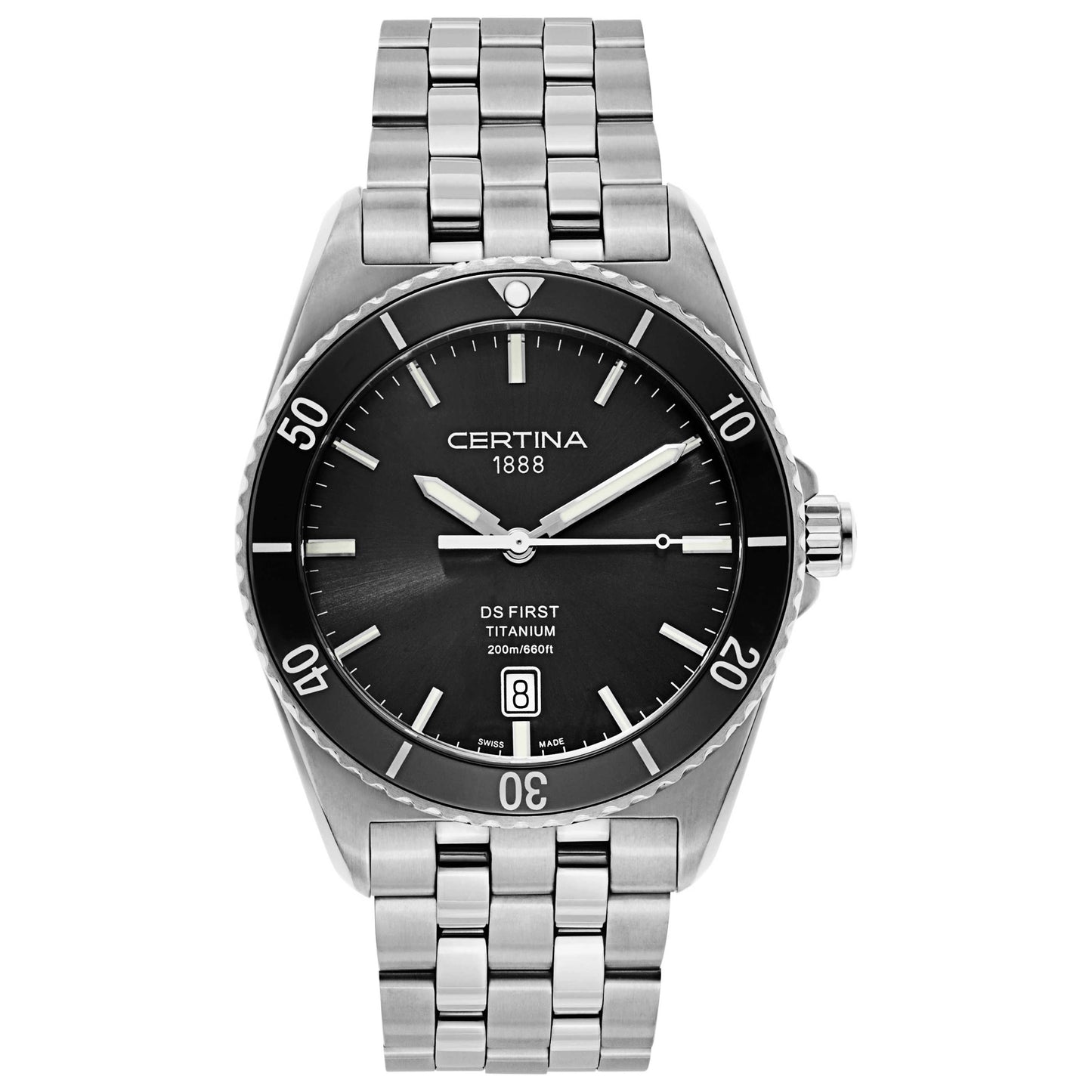 Front view of Certina DS First Men's Swiss Quartz (Battery-Powered) Watch C014-410-44-081-00