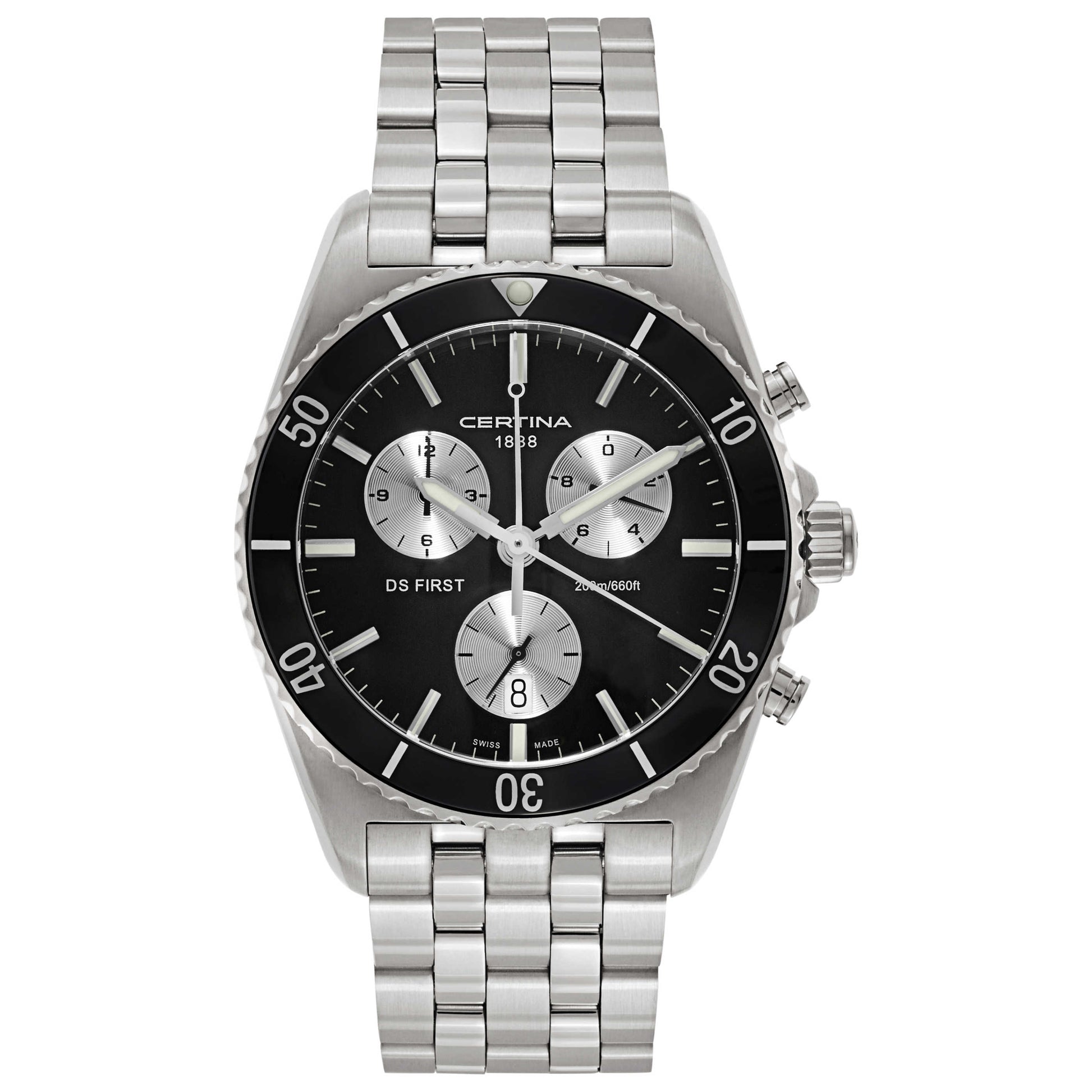 Front view of Certina DS First Men's Swiss Quartz (Battery-Powered) Watch C014-417-11-051-01
