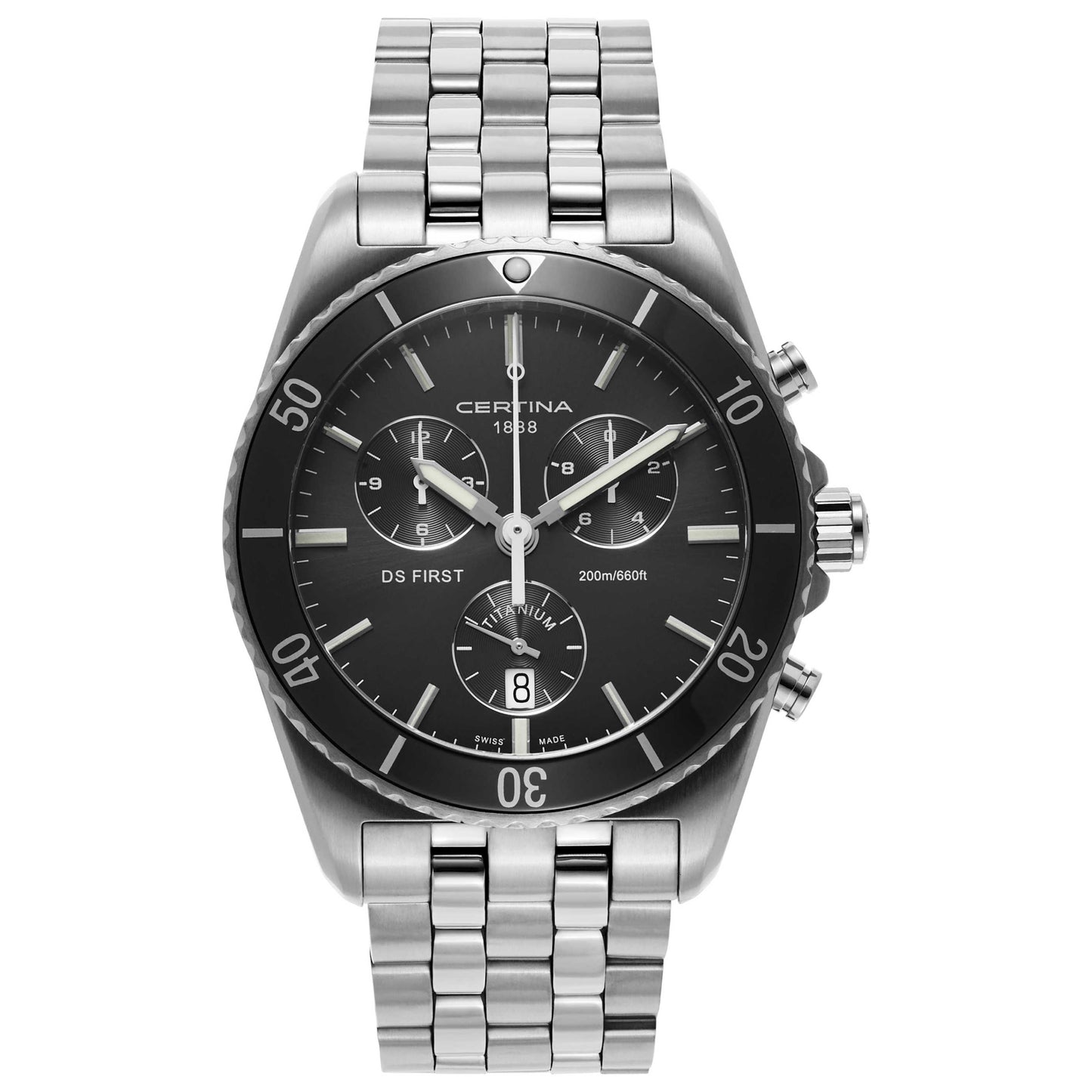 Front view of Certina DS First Men's Swiss Quartz (Battery-Powered) Watch C014-417-44-081-00