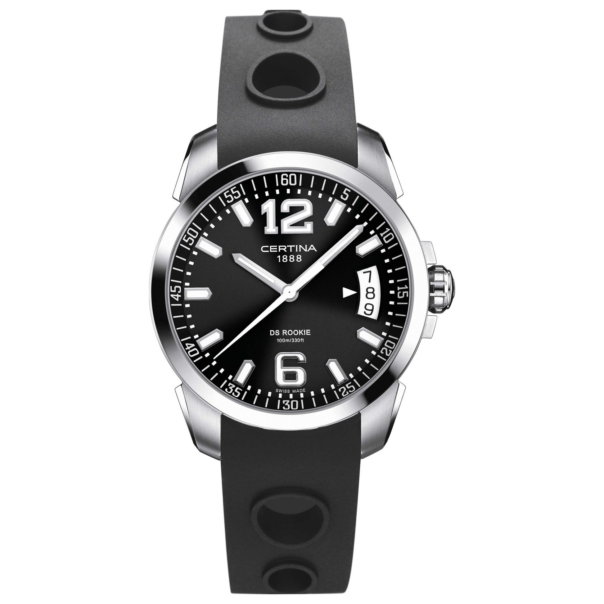 Front view of Certina DS Rookie Men's Swiss Quartz (Battery-Powered) Watch C016-410-17-057-00