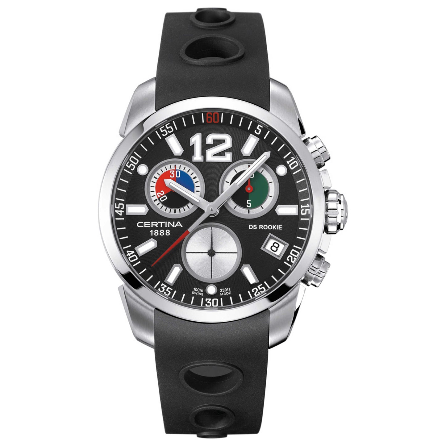 Front view of Certina DS Rookie Men's Swiss Quartz (Battery-Powered) Watch C016-417-17-057-00