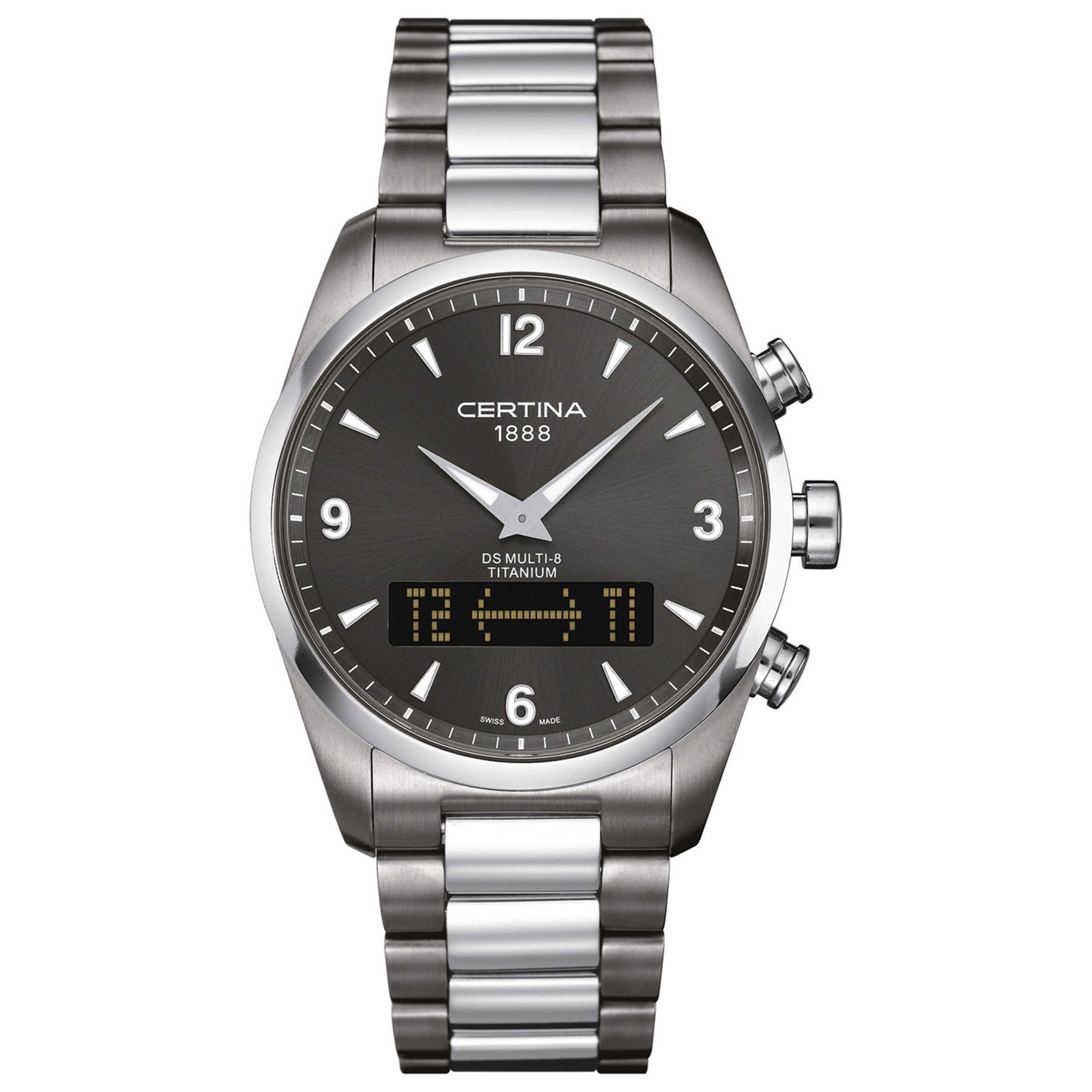 Front view of Certina DS Multi-8 Men's Swiss Quartz (Battery-Powered) Watch C020-419-44-087-00