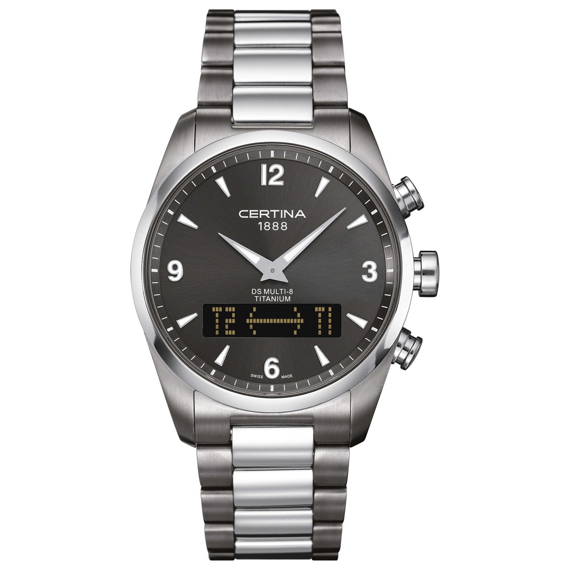 Front view of Certina DS Multi-8 Men's Swiss Quartz (Battery-Powered) Watch C020-419-44-087-00