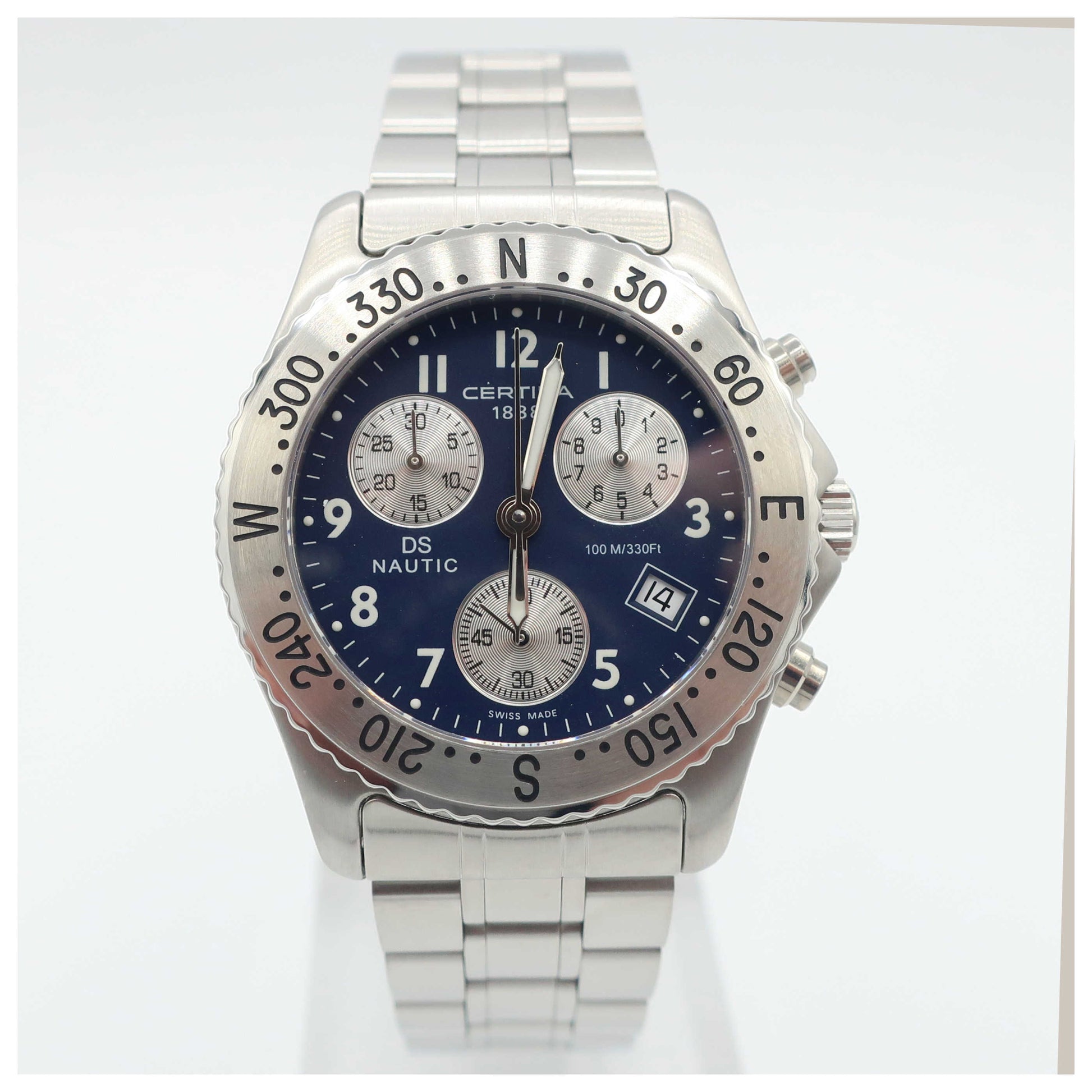 Front view of Certina DS Nautic Men's Swiss Quartz (Battery-Powered) Watch C542-7118-42-52-SD