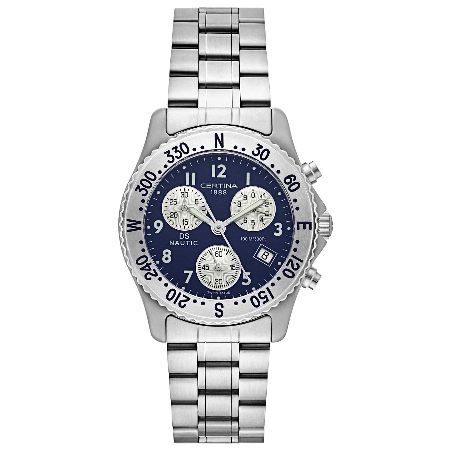 Front view of Certina DS Nautic Men's Swiss Quartz (Battery-Powered) Watch C542-7118-42-52