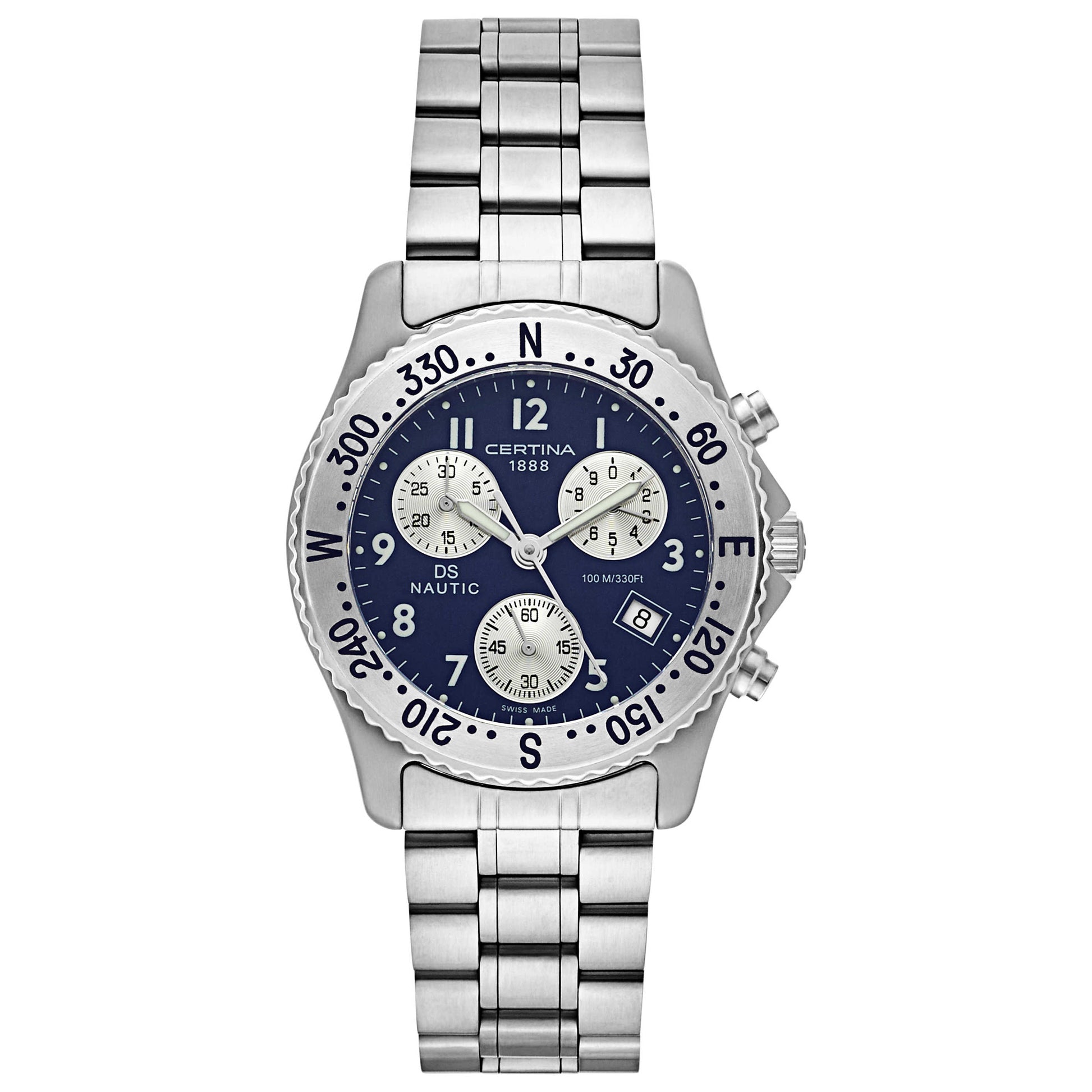 Front view of Certina DS Nautic Men's Swiss Quartz (Battery-Powered) Watch C542-7118-42-52